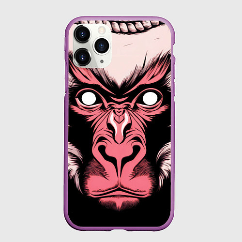 Чехол iPhone 11 Pro матовый Monkey wisdom / 3D-Фиолетовый – фото 1