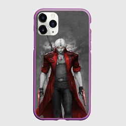 Чехол iPhone 11 Pro матовый Dmc - Дьявол может плакать - боевой Данте с горящи, цвет: 3D-фиолетовый