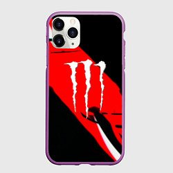 Чехол iPhone 11 Pro матовый Monster energy краски линии, цвет: 3D-фиолетовый