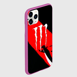 Чехол iPhone 11 Pro матовый Monster energy краски линии, цвет: 3D-фиолетовый — фото 2