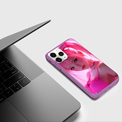 Чехол iPhone 11 Pro матовый Аниме девушка в розовом белье, цвет: 3D-фиолетовый — фото 2