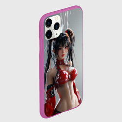 Чехол iPhone 11 Pro матовый Азиатская девушка в красном латексе, цвет: 3D-фиолетовый — фото 2