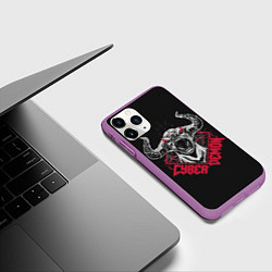 Чехол iPhone 11 Pro матовый Cyber demon doom, цвет: 3D-фиолетовый — фото 2