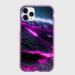 Чехол iPhone 11 Pro матовый Фентази город неон