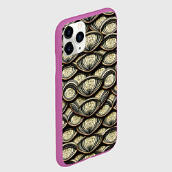 Чехол iPhone 11 Pro матовый Объемный египетский паттерн, цвет: 3D-фиолетовый — фото 2