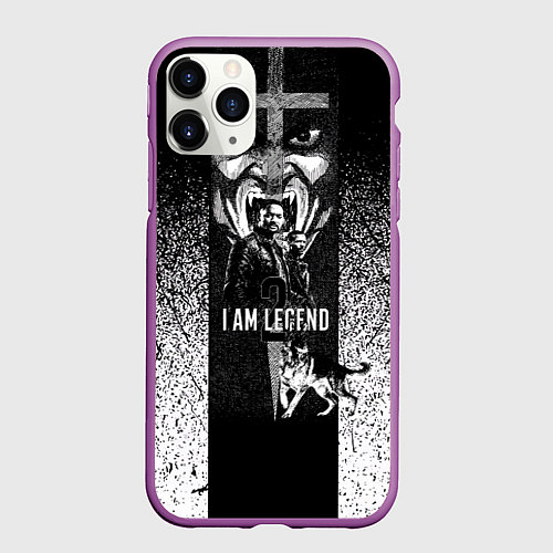 Чехол iPhone 11 Pro матовый Я легенда 2 / 3D-Фиолетовый – фото 1