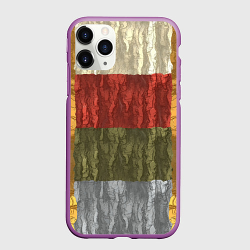 Чехол iPhone 11 Pro матовый Цветной узор абстрактная графика / 3D-Фиолетовый – фото 1