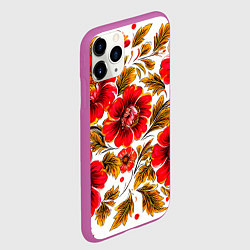 Чехол iPhone 11 Pro матовый Русская традиционная живопись, цвет: 3D-фиолетовый — фото 2