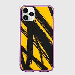 Чехол iPhone 11 Pro матовый Абстракция на желтом
