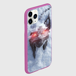 Чехол iPhone 11 Pro матовый Медальон школы рыси в снегу, цвет: 3D-фиолетовый — фото 2