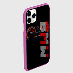 Чехол iPhone 11 Pro матовый BMW спидометр и надпись, цвет: 3D-фиолетовый — фото 2