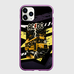Чехол iPhone 11 Pro матовый ACDC в автобусе, цвет: 3D-фиолетовый