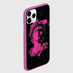 Чехол iPhone 11 Pro матовый Скульптура гранж арт, цвет: 3D-фиолетовый — фото 2