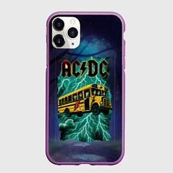 Чехол iPhone 11 Pro матовый Летающий автобус с ACDC