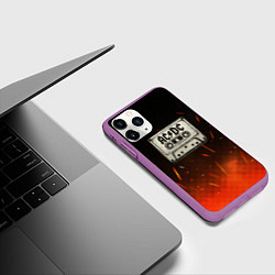 Чехол iPhone 11 Pro матовый ACDC лого на кассете, цвет: 3D-фиолетовый — фото 2