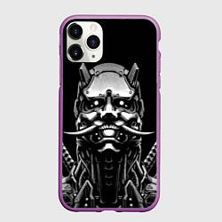 Чехол iPhone 11 Pro матовый Киборг ниндзя в маске демона, цвет: 3D-фиолетовый