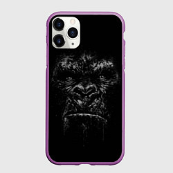 Чехол iPhone 11 Pro матовый Gorilla face in the dark