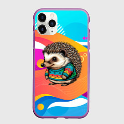Чехол iPhone 11 Pro матовый Ежик в кофте