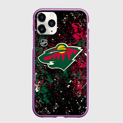 Чехол iPhone 11 Pro матовый Minnesota Wild NHL black