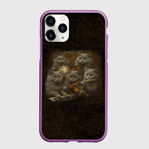 Чехол iPhone 11 Pro матовый Когда Наташа музыкант / 3D-Фиолетовый – фото 1