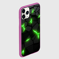 Чехол iPhone 11 Pro матовый Зеленая неоновая броня, цвет: 3D-фиолетовый — фото 2