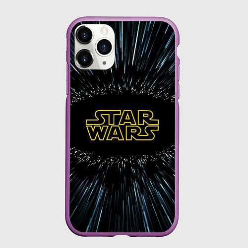 Чехол iPhone 11 Pro матовый Звёздные войны космический прыжок / 3D-Фиолетовый – фото 1