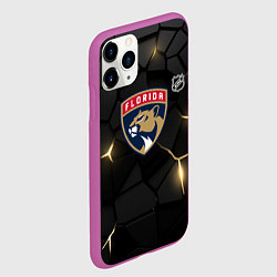 Чехол iPhone 11 Pro матовый Флорида Пантерз - НХЛ хоккей, цвет: 3D-фиолетовый — фото 2