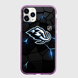 Чехол iPhone 11 Pro матовый Юта Маммот - НХЛ хоккей, цвет: 3D-фиолетовый