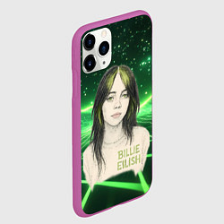 Чехол iPhone 11 Pro матовый Билли Айлиш нарисована с зелеными волосами, цвет: 3D-фиолетовый — фото 2
