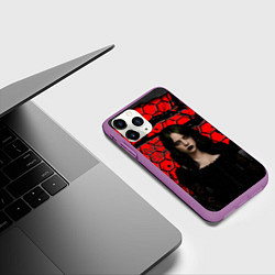 Чехол iPhone 11 Pro матовый Билли Айлиш готический образ, цвет: 3D-фиолетовый — фото 2