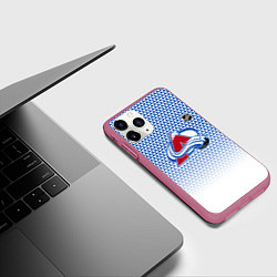 Чехол iPhone 11 Pro матовый Колорадо Эвеланш - геометрический градиент, цвет: 3D-малиновый — фото 2