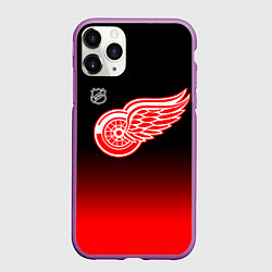 Чехол iPhone 11 Pro матовый Детройт Ред Уингз - градиент, цвет: 3D-фиолетовый