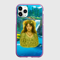 Чехол iPhone 11 Pro матовый Билли Айлиш на фоне природы