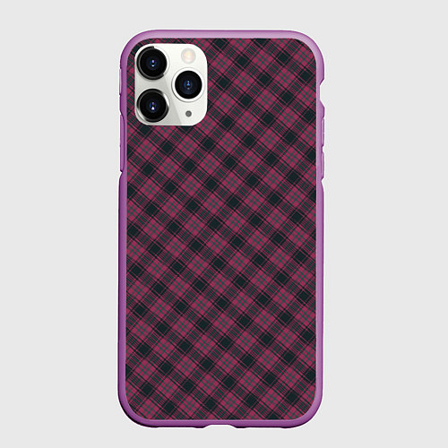Чехол iPhone 11 Pro матовый Tartan / 3D-Фиолетовый – фото 1