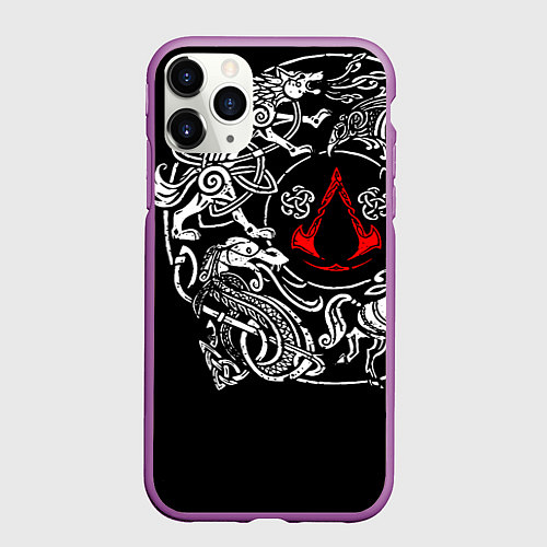 Чехол iPhone 11 Pro матовый Ассасин Крид Раграрек / 3D-Фиолетовый – фото 1