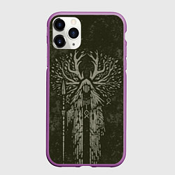 Чехол iPhone 11 Pro матовый Хранитель леса, цвет: 3D-фиолетовый