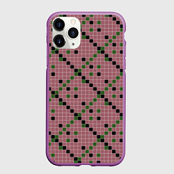 Чехол iPhone 11 Pro матовый Коричневая с черным и зеленым плитка