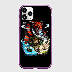 Чехол iPhone 11 Pro матовый Аспид причала - Герои Меча и Магии 3, цвет: 3D-фиолетовый