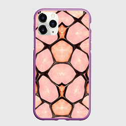 Чехол iPhone 11 Pro матовый Розовые пятна жирафа, цвет: 3D-фиолетовый