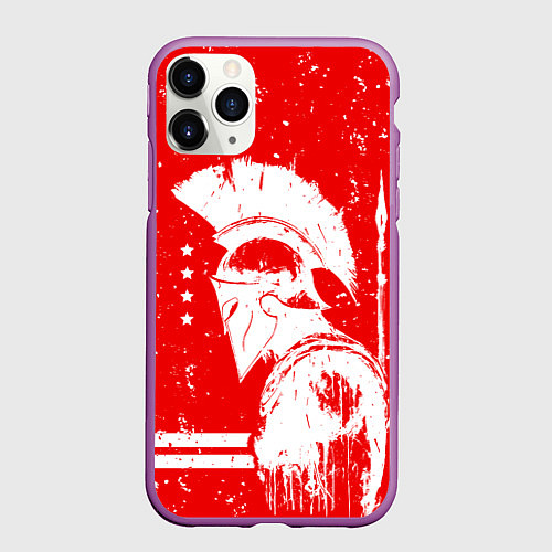 Чехол iPhone 11 Pro матовый Спартак - воин спарты / 3D-Фиолетовый – фото 1
