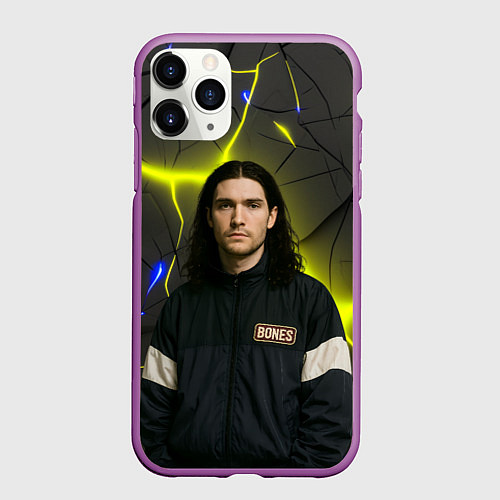 Чехол iPhone 11 Pro матовый Bones в спортивном стиле / 3D-Фиолетовый – фото 1