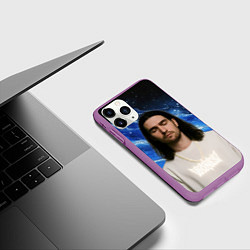 Чехол iPhone 11 Pro матовый Bones глаза закрыты, цвет: 3D-фиолетовый — фото 2