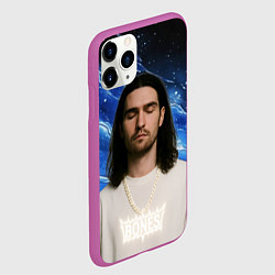 Чехол iPhone 11 Pro матовый Bones глаза закрыты, цвет: 3D-фиолетовый — фото 2
