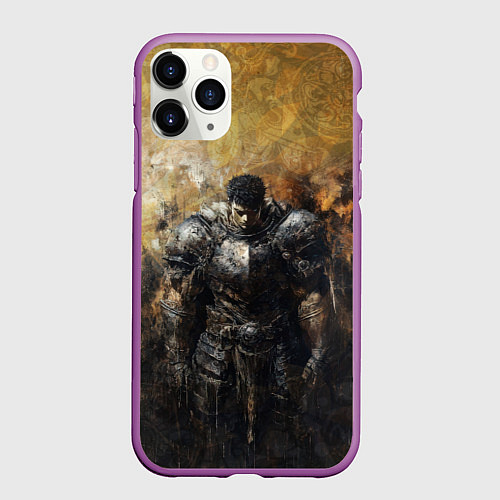 Чехол iPhone 11 Pro матовый Воин Гатц в броне / 3D-Фиолетовый – фото 1