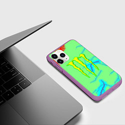 Чехол iPhone 11 Pro матовый Monster energy storm electrix, цвет: 3D-фиолетовый — фото 2