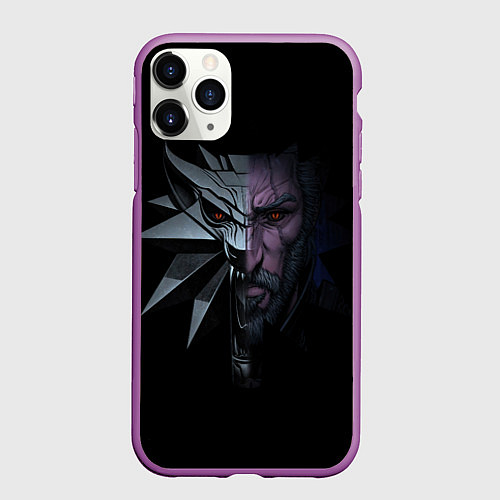 Чехол iPhone 11 Pro матовый Рожденный в Битве - Ведьмак 3 / 3D-Фиолетовый – фото 1