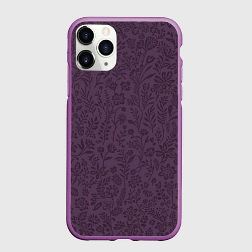 Чехол iPhone 11 Pro матовый Фиолетовый цветочный однотонный / 3D-Фиолетовый – фото 1
