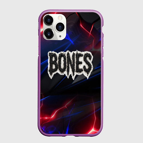 Чехол iPhone 11 Pro матовый Логотип Bones из земли / 3D-Фиолетовый – фото 1