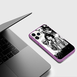 Чехол iPhone 11 Pro матовый Squid Game Игрок 067 держит маску, цвет: 3D-фиолетовый — фото 2
