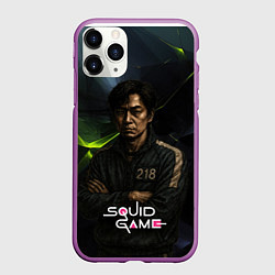 Чехол iPhone 11 Pro матовый Игра в кальмара - игрок 218 скрещивает руки